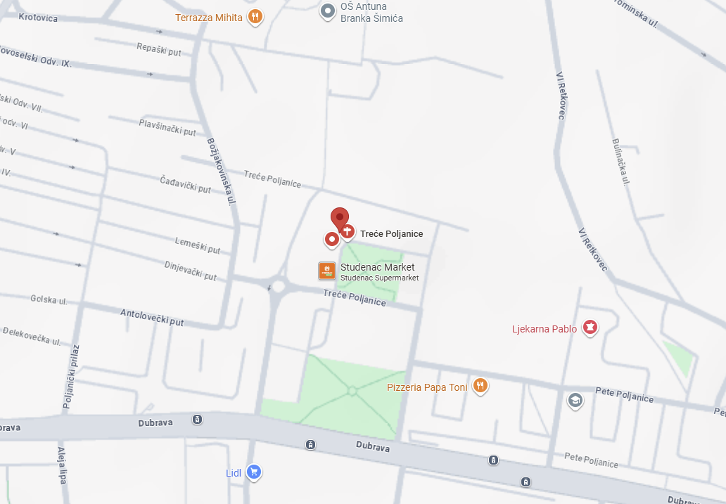 Karta lokacije Treće poljanice 3, Zagreb